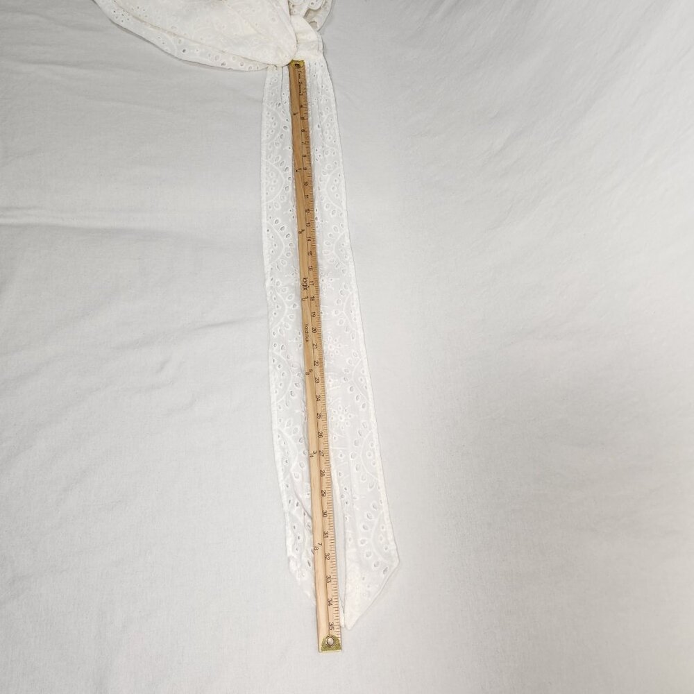 THE IMPECCABLE PIG Cut it Out Romantic White Eyelet Mini Dress Size L LIKE NEW! - Picture 15 of 16